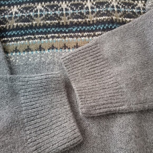 2XL🟠 Wind River Men's Fair Isle Quarter Button Mock Neck Sweater - Picture 5 of 9